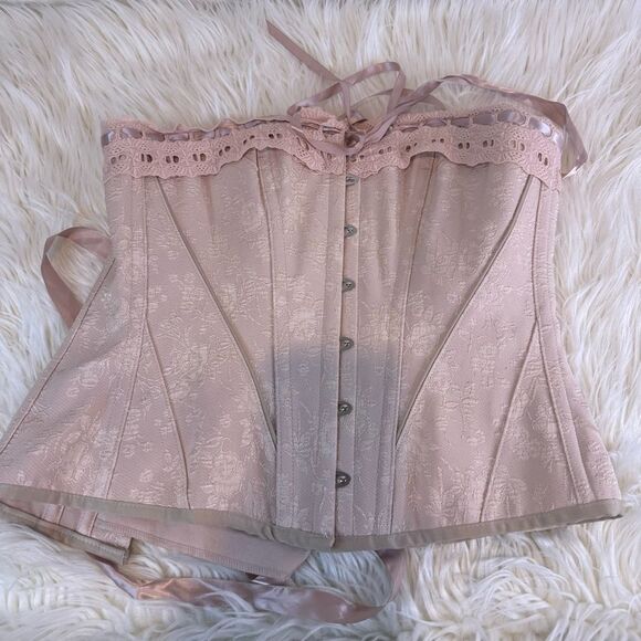 Corset story soft pink Blush Lace-Up Corset UK14